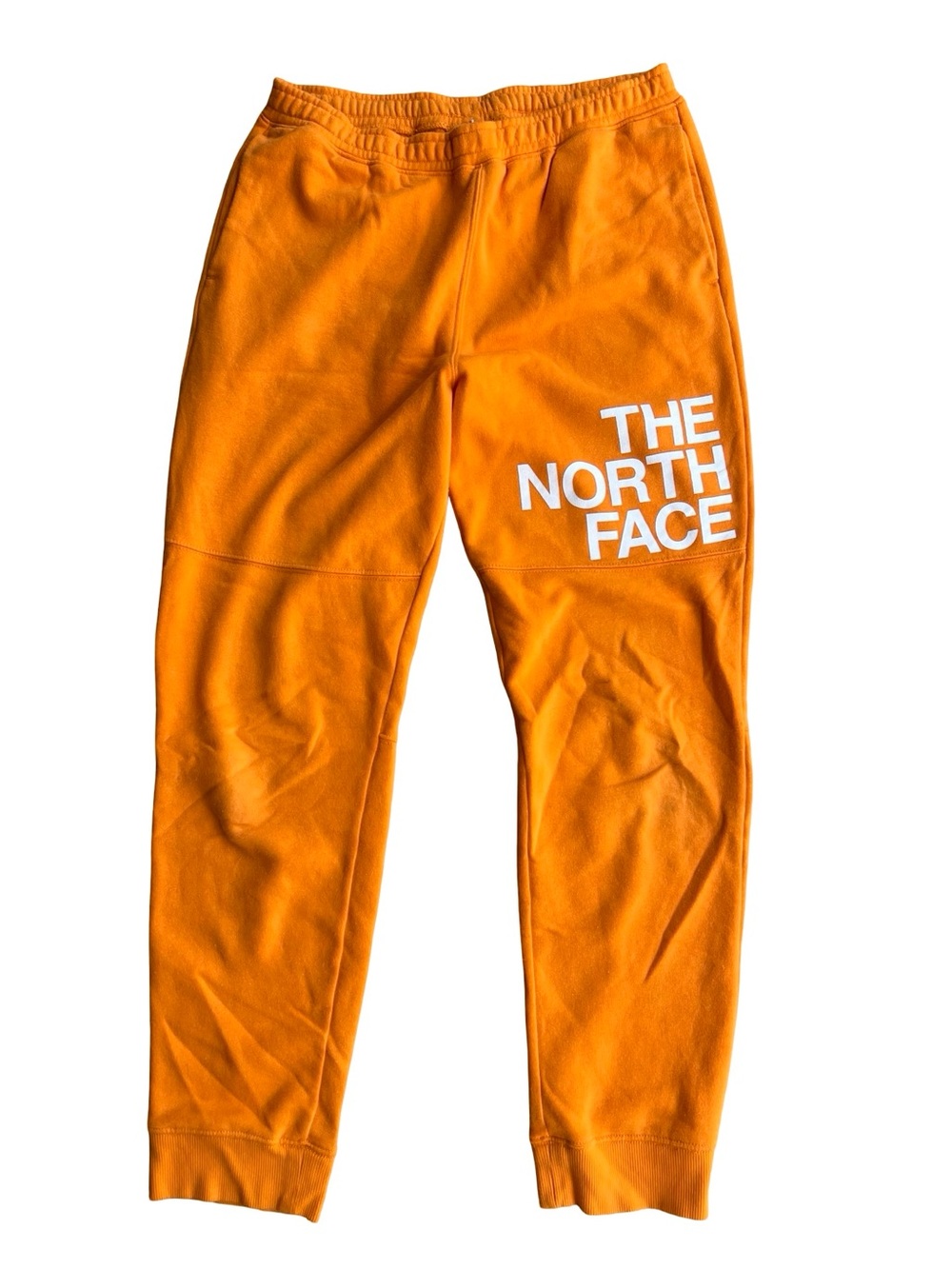 THE NORTH FACE Boys Camp Fleece Orange Joggers XL Sweatpants Logo-Centric Cozy